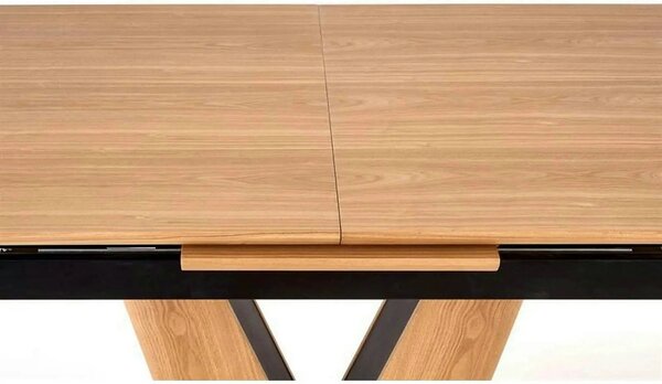 Masa extensibila UMBERTO, stejar/negru, 160/200x90x77 cm