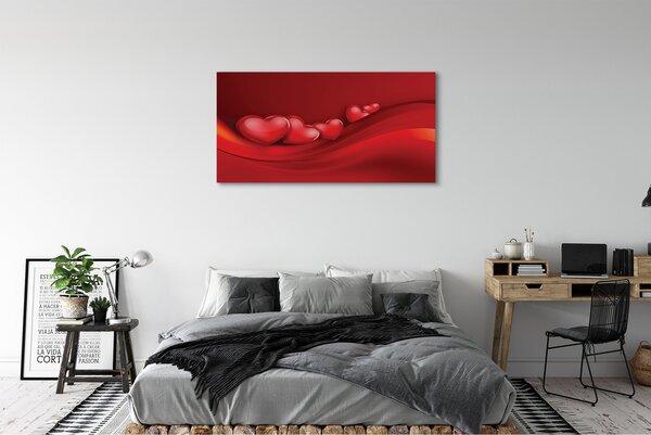 Tablouri canvas fundal inima rosie