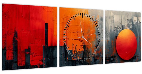 Tablou - Pictura abstractă a orașului (cu ceas) (90x30 cm)