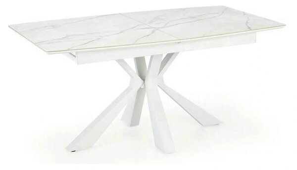 Masa living extensibila alba VIVALDI, ceramica/metal, 160/200x90x78 cm