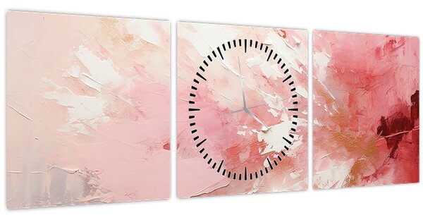 Tablou - Abstract roz (cu ceas) (90x30 cm)