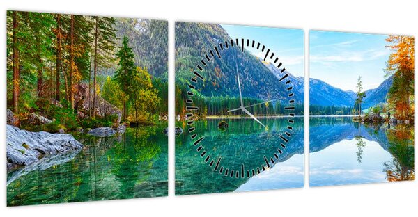Tablou - Lacul Hintersee (cu ceas) (90x30 cm)