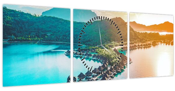 Tablou - Bora Bora (cu ceas) (90x30 cm)