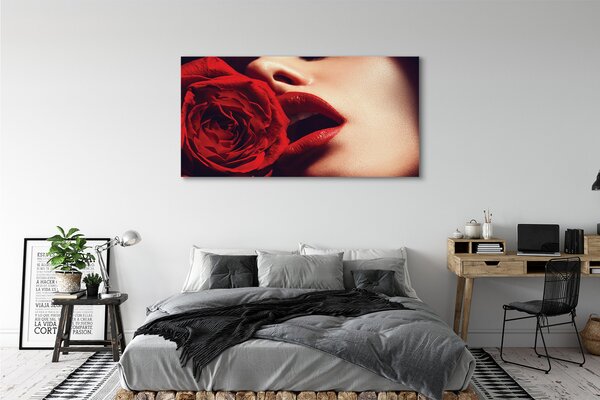 Tablouri canvas Rose femeie gura