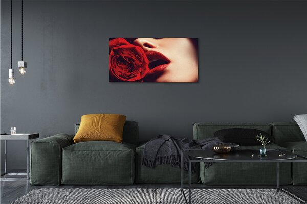 Tablouri canvas Rose femeie gura