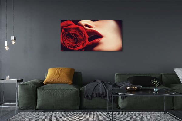 Tablouri canvas Rose femeie gura