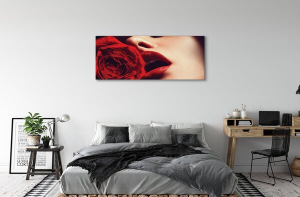 Tablouri canvas Rose femeie gura