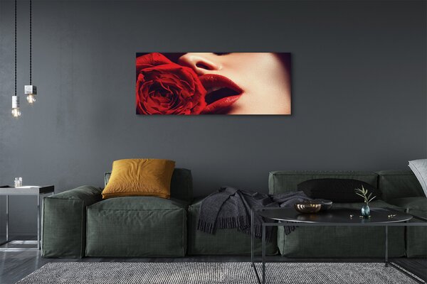 Tablouri canvas Rose femeie gura
