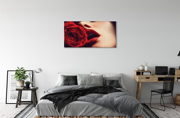 Tablouri canvas Rose femeie gura