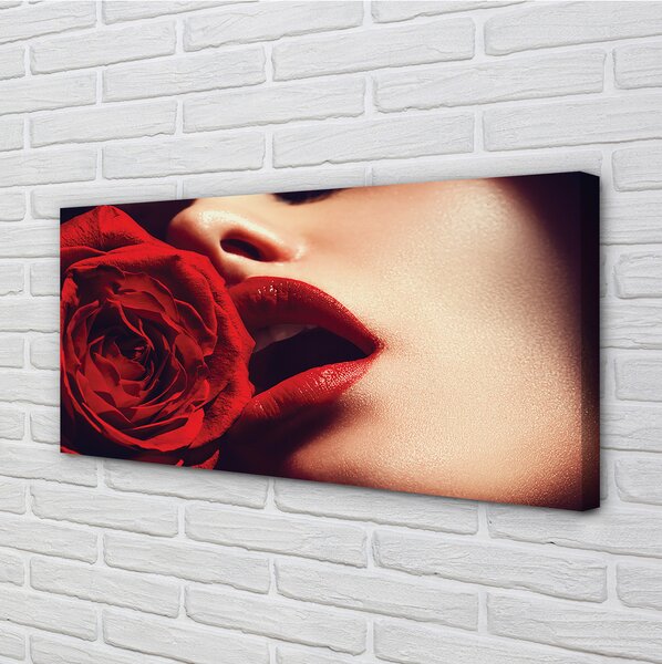Tablouri canvas Rose femeie gura