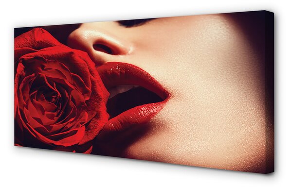 Tablouri canvas Rose femeie gura