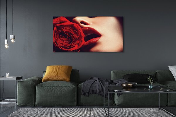 Tablouri canvas Rose femeie gura