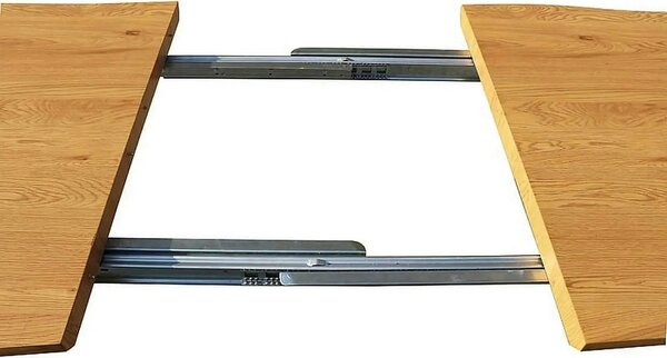 Masa extensibila FRESNO, stejar/negru, 120/180x80x76 cm