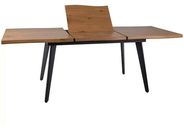 Masa extensibila FRESNO, stejar/negru, 120/180x80x76 cm