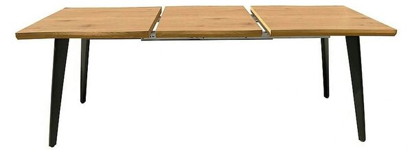 Masa extensibila FRESNO, stejar/negru, 120/180x80x76 cm