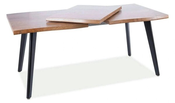 Masa extensibila FRESNO, stejar/negru, 120/180x80x76 cm