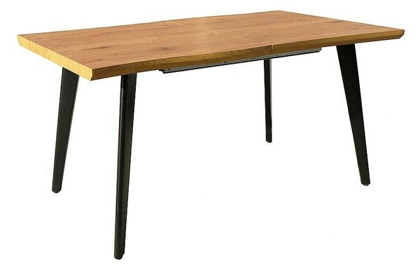 Masa extensibila FRESNO, stejar/negru, 120/180x80x76 cm