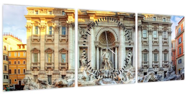 Tablou - Fântâna Trevi (cu ceas) (90x30 cm)