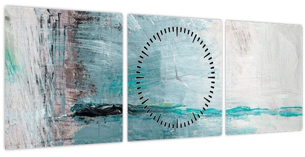 Tablou - pictură abstractă în ulei (cu ceas) (90x30 cm)