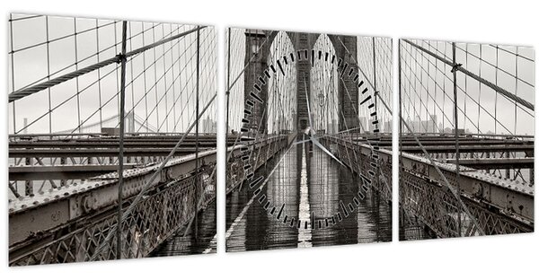 Tablou - Podul Brooklyn (cu ceas) (90x30 cm)