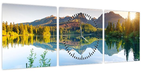 Tablou - Lacul (cu ceas) (90x30 cm)