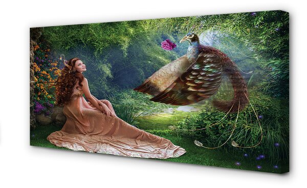 Tablouri canvas pădure de sex feminin fazan