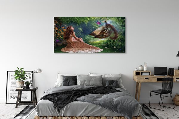 Tablouri canvas pădure de sex feminin fazan