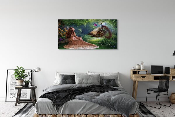 Tablouri canvas pădure de sex feminin fazan