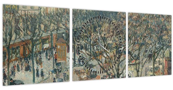 Tablou - Camille Pissarro, Boulevard des Italiens, Morning, Sunlight, reproducere (cu ceas) (90x30 cm)