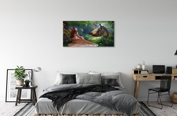 Tablouri canvas pădure de sex feminin fazan