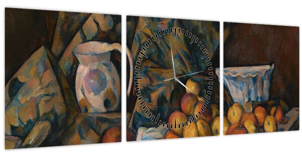Tablou - Paul Cézanne, Still Life with Apples and Peaches, reproducere (cu ceas) (90x30 cm)