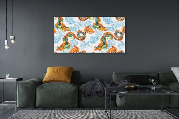 Tablouri canvas dragoni colorate japoneze