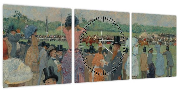 Tablou - Jean-Louis Forain, The Races at Longchamp, reproducere (cu ceas) (90x30 cm)