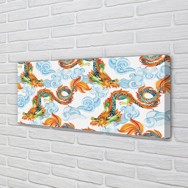 Tablouri canvas dragoni colorate japoneze