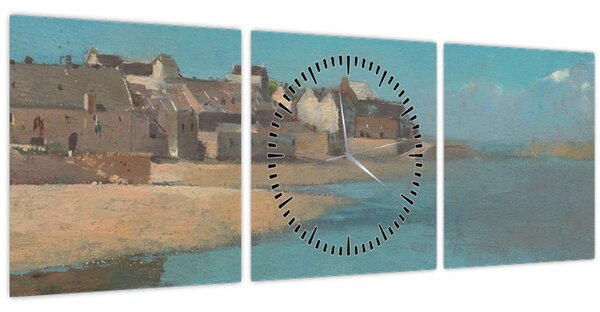 Tablou - Odilon Redon, Village by the Sea in Brittany, reproducere (cu ceas) (90x30 cm)