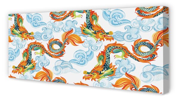 Tablouri canvas dragoni colorate japoneze