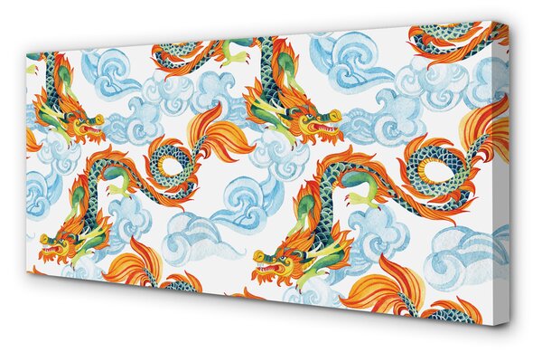 Tablouri canvas dragoni colorate japoneze