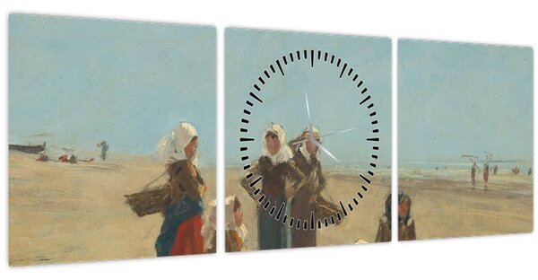 Tablou - Eugène Boudin, Women on the Beach at Berck, reproducere (cu ceas) (90x30 cm)