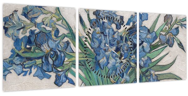 Tablou - Vincent van Gogh, Irises, reproducere (cu ceas) (90x30 cm)