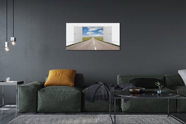 Tablouri canvas Câmp ușă 3d rutier
