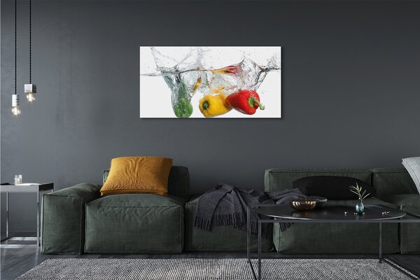 Tablouri canvas Ardei colorate în apă