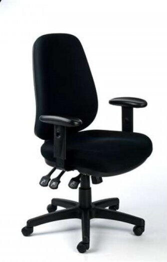 Scaun de birou MAYAH cu brațe reglabile, tapițerie exclusivă din țesătură neagră, suport negru pentru picioare, MAYAH "Bubble"