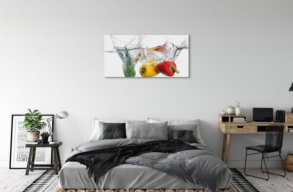 Tablouri canvas Ardei colorate în apă