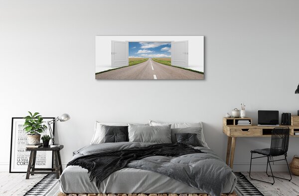 Tablouri canvas Câmp ușă 3d rutier