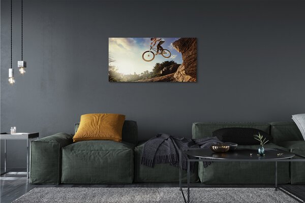 Tablouri canvas Mountain bike nori cer