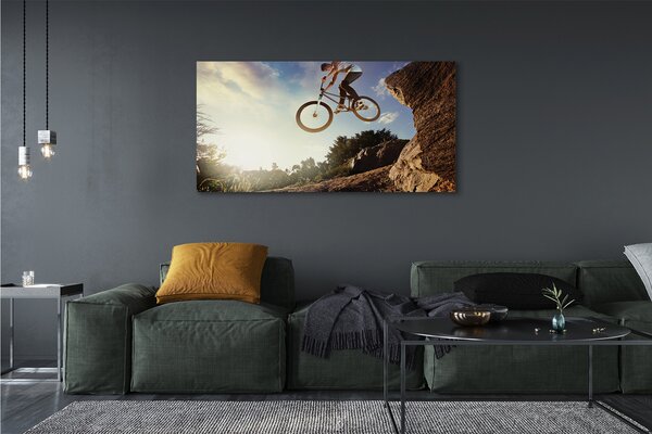 Tablouri canvas Mountain bike nori cer