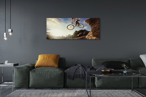 Tablouri canvas Mountain bike nori cer