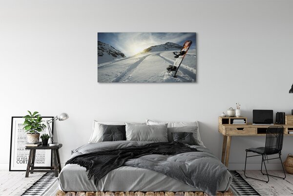 Tablouri canvas Consiliul de zăpadă în munți