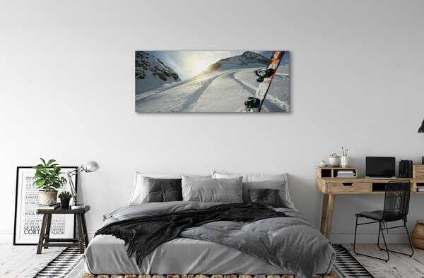 Tablouri canvas Consiliul de zăpadă în munți