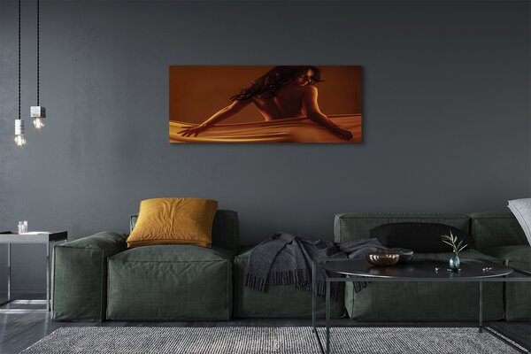 Tablouri canvas Femeia cu materialul
